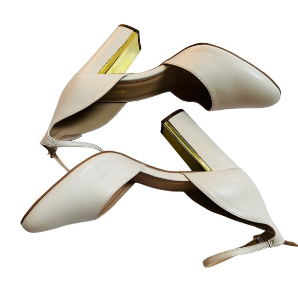 Lulus Off White Ankle Strap Heels Shoes - Picture 7 of 10